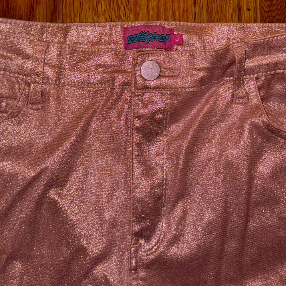 Edikted Luna Faux Leather Flare Jeans XL - Picture 8 of 11